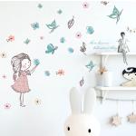 Sparadrap muraux papillon volants papier peint autocollant de décoration de la chambre des filles