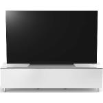 Meubles TV en bois blancs à rayures en aluminium 