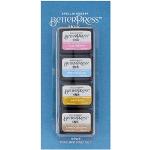 Spellbinders BetterPress Ink Nature Tones Lot de 4 Mini boîtes de Rangement Baie Sauvage/Bleu français/Safran/Marron Fauve, Coloris Assortis, Un