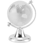 Globes terrestres argentés en cristal imprimé carte du monde 