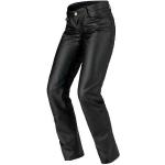 Pantalons classiques Spidi noirs en cuir de vache à motif moto pour femme 