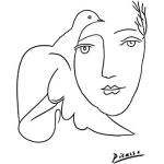Spiffing Prints Picasso - Portrait Femme et Colombe - Petit - Archival Mat - Sans cadre