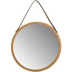 Miroirs muraux Spirella marron en bambou diamètre 40 cm modernes 