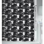 Rideaux de douche Spirella noirs patchwork 180x180 