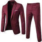 Vestes de costume rouge bordeaux Taille 3 XL classiques pour homme 
