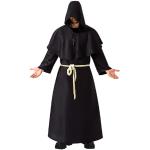 Déguisements de moine noirs avec ceinture à capuche Taille M look médiéval pour homme 