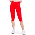 Sportkind Legging 3/4 pour femme, fitness, yoga, sport, taille moyenne, opaque, respirant - Rouge - XL