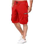 Shorts de basketball rouges Taille XXL plus size look fashion pour homme 