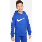 Pullovers Nike Sportswear bleus en polaire à capuche look sportif en promo 