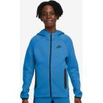 Sweats zippés Nike Tech Fleece bleus en polaire enfant look sportif 