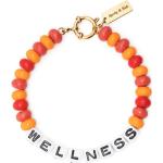 Bracelets de perles Sporty & Rich orange en acier à perles pour femme 