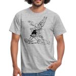 T-shirts Spreadshirt gris à manches courtes Astérix et Obélix Astérix à manches courtes Taille 3 XL classiques pour homme 