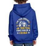 Sweats à capuche Spreadshirt bleus à motif tracteurs enfant look fashion 