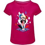 Spreadshirt DC Super Hero Girls Harley Quinn T-Shirt À Fronces Fille, 8 Ans, Fuchsia