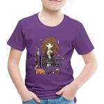 T-shirts à manches courtes Spreadshirt violets enfant Harry Potter Hermione Granger look fashion 