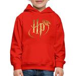 Spreadshirt Harry Potter Logo Le Vif d'or Cadeau Magique Pull À Capuche Premium Enfant, 152/164 (12-14 Ans), Rouge