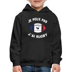Spreadshirt J'Peux Pas J'Ai Rugby Humour Match Pull À Capuche Premium Enfant, 152/164 (12-14 Ans), Noir