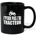 Tasses design Spreadshirt noires à motif tracteurs 325 ml 