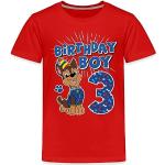 T-shirts à manches courtes Spreadshirt rouges à motif chiens enfant Pat Patrouille look fashion 
