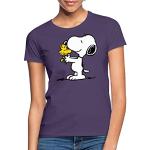 T-shirts Spreadshirt violet foncé à manches courtes Snoopy Charlie Brown à manches courtes Taille XL classiques pour femme 