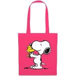 Sacs shopping Spreadshirt rose fushia en tissu Snoopy Charlie Brown 