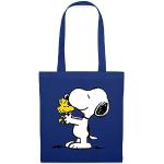 Sacs shopping Spreadshirt bleus en tissu Snoopy Charlie Brown 