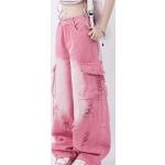 Sarouels en jean de printemps roses en fibre synthétique Taille L look fashion pour femme 