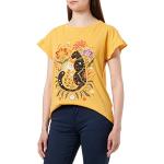 T-shirts Springfield dorés à volants à motif panthères à manches courtes à manches courtes Taille S look fashion pour femme 