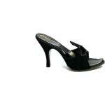 Chaussures basses noires en daim à strass à talons côniques avec un talon entre 3 et 5cm look vintage pour femme 