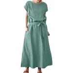 Robes en dentelle vintage de soirée d'automne vertes à fleurs en latex à manches courtes à col rond Taille 5 XL plus size look asiatique pour femme 