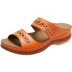 Sandales compensées orange respirantes à talons compensés à bouts ouverts Pointure 40 look fashion pour femme 