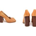 Chaussures casual marron clair en cuir à bouts carrés Pointure 40 look casual pour femme 