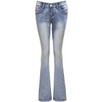 Jeans évasés bleus en denim délavés stretch Taille XXS look fashion pour femme 