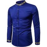 Chemises de nuit bleu marine à carreaux en jersey à motif papillons à manches longues à manches longues Taille XXL look Hip Hop pour homme en promo 