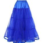 Jupons longs bleus en tulle à volants lavable à la main Taille XL look fashion pour femme 