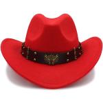 Chapeaux de cowboy rouges 56 cm Taille 3 XL look fashion pour femme 