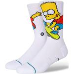 Stance Men's Bart Simpson White Crew Socks L