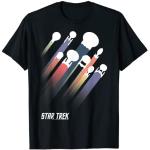 Star Trek Federation Ships Rainbow Stripe T-Shirt