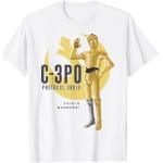 T-shirts blancs Star Wars C3PO Taille S classiques pour homme 