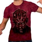 STAR WARS Dark Maul Face T-shirt imprimé Tie Dye pour homme, Rouge cristal délavé, XX-Large
