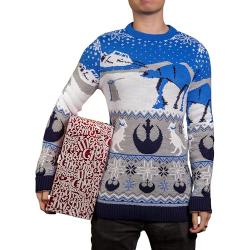 Star Wars Happy Hoth-idays Pull de Noël pour homme et femme, Blue, White Grey, XS