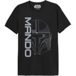 T-shirts noirs à manches courtes Star Wars The Mandalorian lavable en machine à manches courtes Taille S look fashion pour homme en promo 