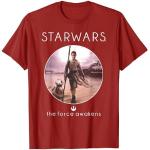 T-shirts rouges Star Wars Rey Taille S classiques pour homme 
