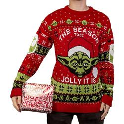 Star Wars Yoda Season to be Jolly Pull de Noël unisexe pour homme ou femme – Ugly Sweater cadeau - Multicolore - Large