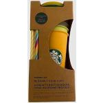 STARBUCKS Tasses froides réutilisables à changement de couleur 2022, lot de 5 tasses avec couvercle et paille, 709 ml