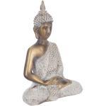Statue Bouddha Assis 27cm Or & Blanc - Paris Prix