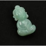 Pendentifs vert pomme à motif Bouddha en jade pour bébé 