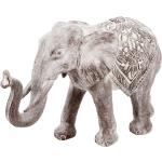 Statuettes indiennes Atmosphera grises à motif éléphants de 20 cm style ethnique 