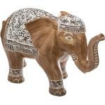 Statuettes Atmosphera marron en résine à motif éléphants de 24 cm style ethnique 
