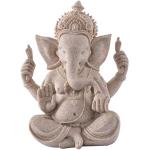 Statuettes Ganesh beiges en résine à motif Bouddha 
